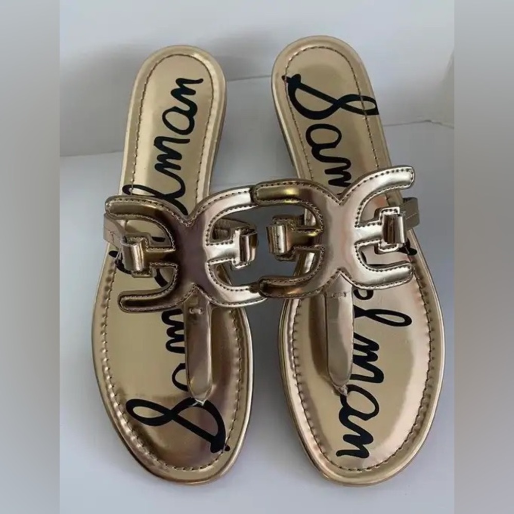 Sam Edelman carter gold flat women sandals size 8